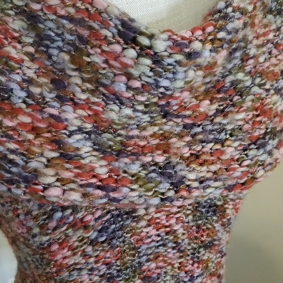 DECREE | Women's multi-color wool-blend cowl-neck tunic sweater. - Picture 3 of 5